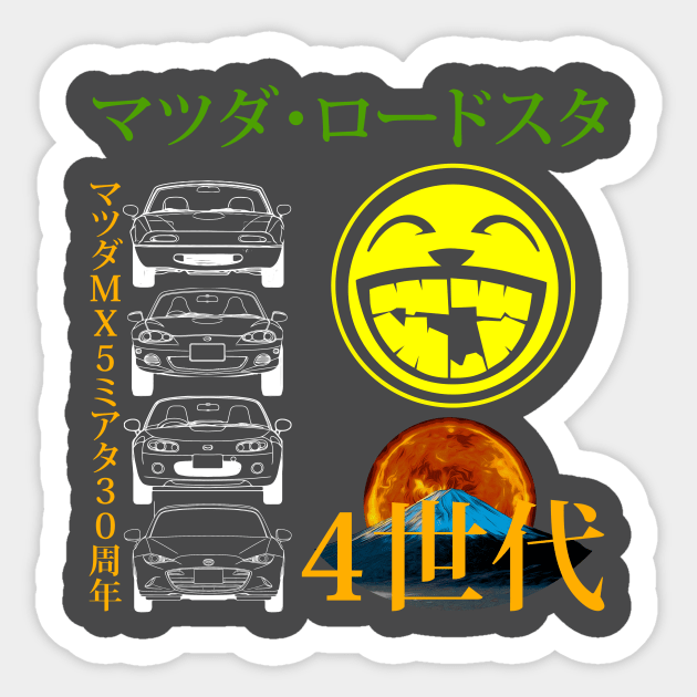 4 Gens of Miata Sticker by FurryBallBunny